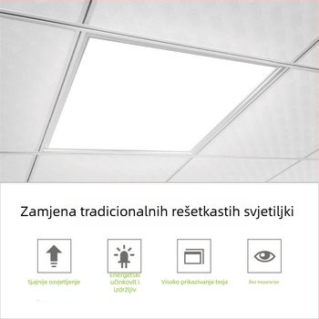 Integrirani stropni LED panel 600x600, 60x60, ploča od gipskartona s mineralnom vunom