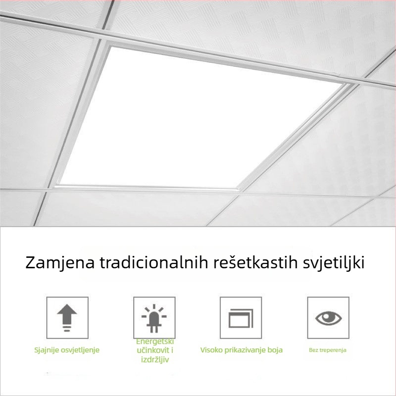 Integrirani stropni LED panel 600x600, 60x60, ploča od gipskartona s mineralnom vunom
