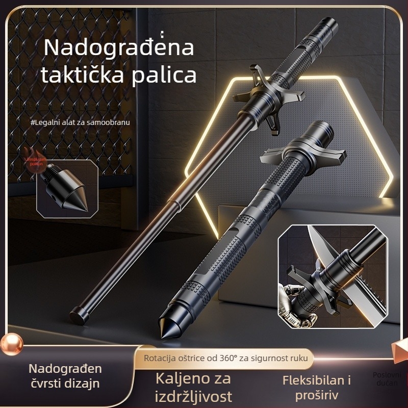 Teleskopska palica za automobil, legalno sredstvo za samoodbranu, trosegmentna prijenosna planinarska štapa