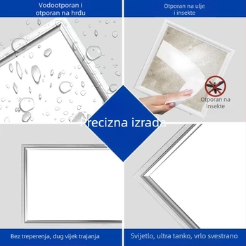 Integirani stropni panel od aluminijske legure, ultra-tanki ravni panel s bočnim zračenjem svjetla, ugrađeni visok intenzitet svjetla za kuhinju i kupaonu