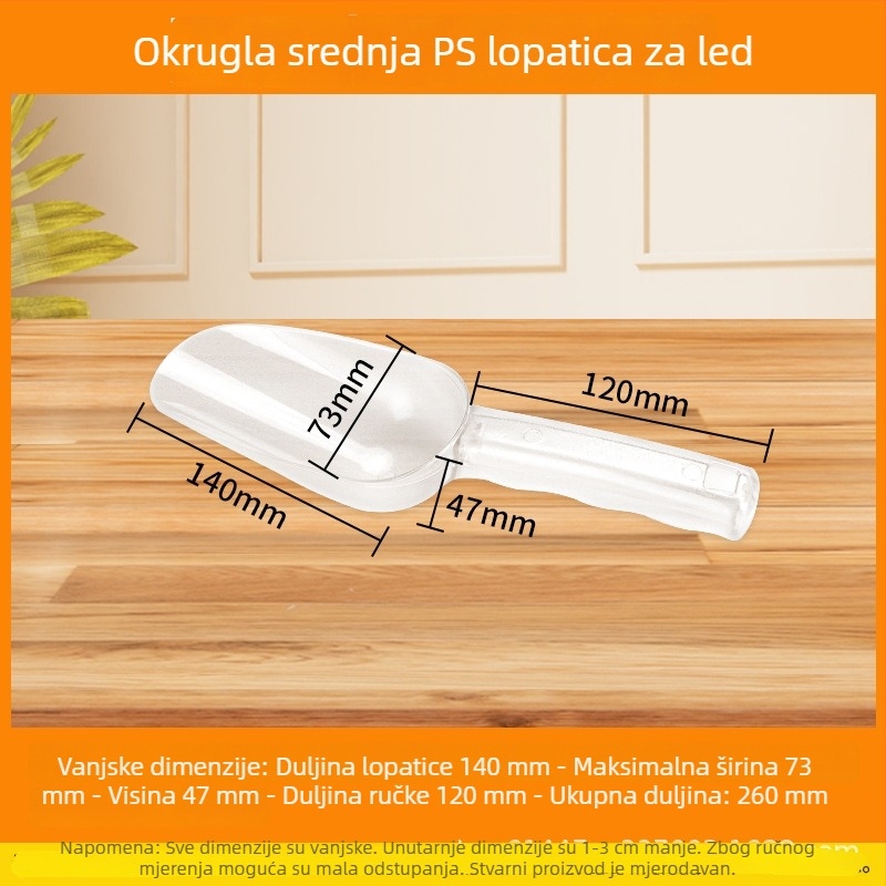 Plastična kašičica PS za led, rižu, brašno, suho voće, zrna kave i listove čaja