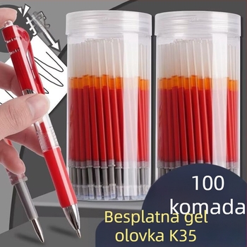 Crni refil za gel pero 0,5 mm, kuglični vrh, veliki kapacitet