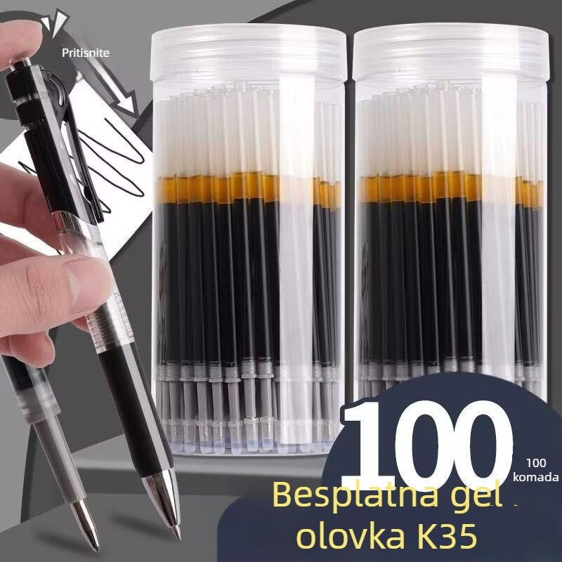 Crni refil za gel pero 0,5 mm, kuglični vrh, veliki kapacitet