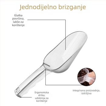 PC plastična žlica za led, žlica za rižu i žitarice, prozirna velika žlica za popcorn, za kuhinju i ugostiteljstvo