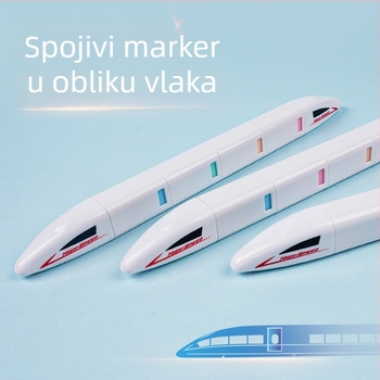 Obojeni označivač u obliku brzog vlaka za djecu – crtanje i bilježenje u dnevniku