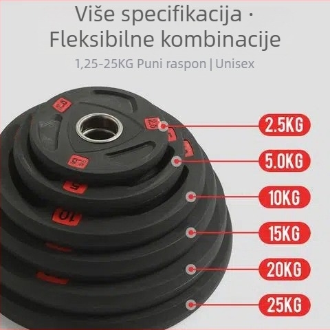 Gumirani diskovi za šipku s tri otvora, veliki središnji otvor, otporni na habanje i protuklizni za teretanu