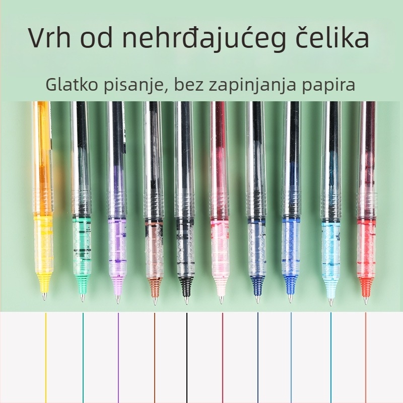 INS stil šarena gel olovka s 0,7 mm kugličnim vrhom, velika kapaciteta, zamjenjiva punjenja