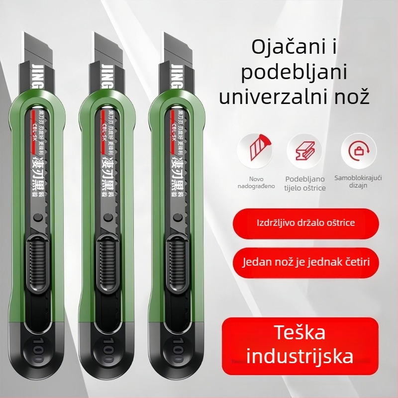 Teški višenamjenski nož za tapete, industrijski karbonski čelični nož, rezanje papira i veliki otvarač kutija