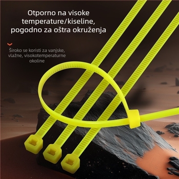 Samozaključavajući najlonski kaiš za zatvaranje medicinskog otpada sa žutom naljepnicom