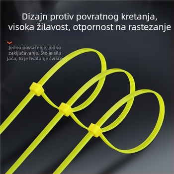 Samozaključavajući najlonski kaiš za zatvaranje medicinskog otpada sa žutom naljepnicom