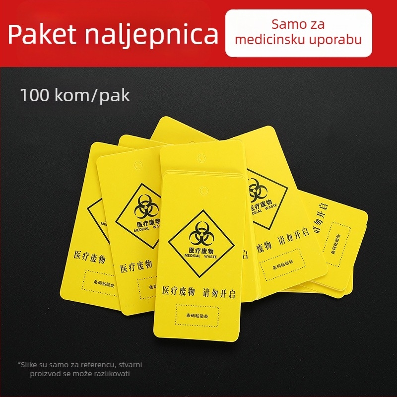 Samozaključavajući najlonski kaiš za zatvaranje medicinskog otpada sa žutom naljepnicom