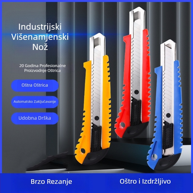 Veliki višenamjenski nož za dom i ured, nož za tapete i rezanje papira, uredski alat, industrijska kvaliteta
