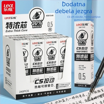 Le Xuan termički izbrisivi refil za CS pritisni mehanizam, gel olovka, 0,5 mm, kristalno plava, kutija od 20 komada