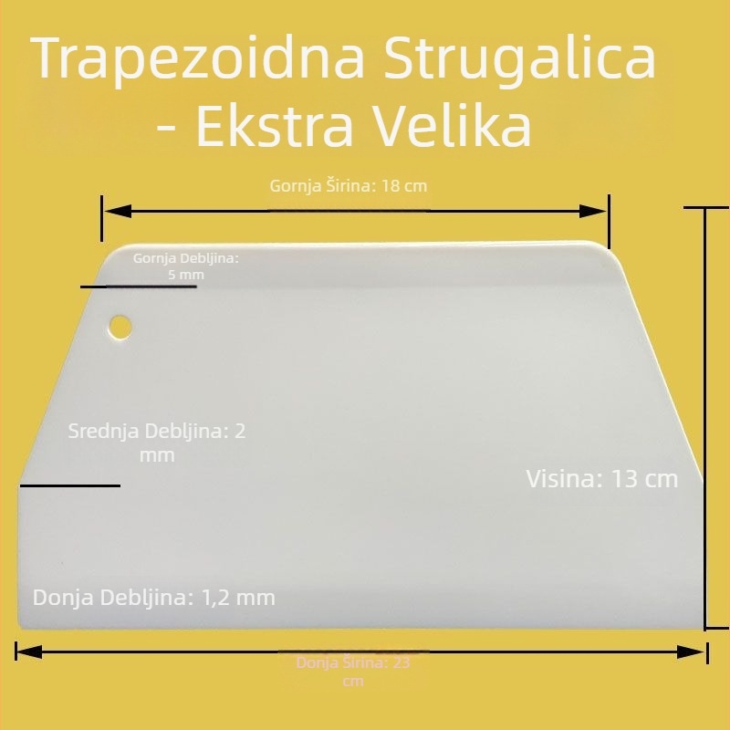 Plastična špatula za rižine rezance, ekstra velika, debela, trapezni oblik