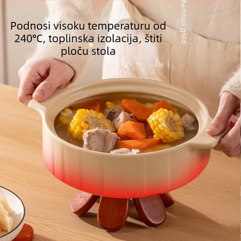 Masivno drvo u obliku božićnog drveta — izolacijska podloga za čaše i posuđe, stolna dekoracija, otporna na visoke temperature i zaštita od opeklina