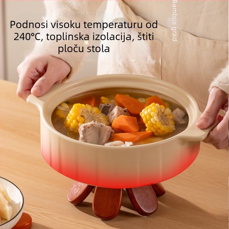 Masivno drvo u obliku božićnog drveta — izolacijska podloga za čaše i posuđe, stolna dekoracija, otporna na visoke temperature i zaštita od opeklina