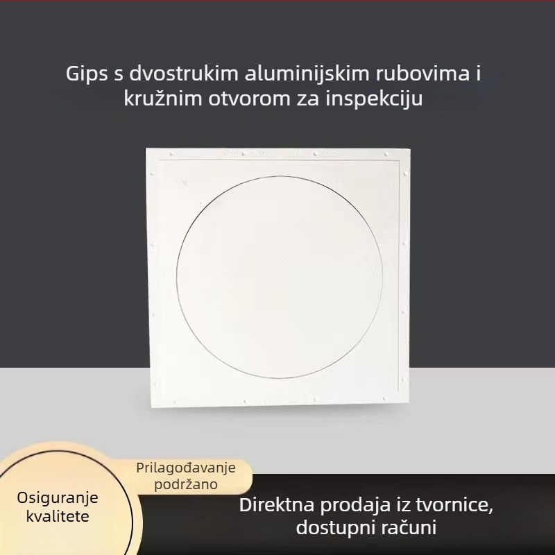 Kružni inspekcijski otvor za gips ploču, europskog stila, s dvostrukim aluminijskim rubom