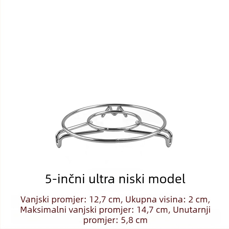304 nehrđajući čelik – mini stalak za parenje s podesivom visinom – mali stalak za wellness lonac i termosicu