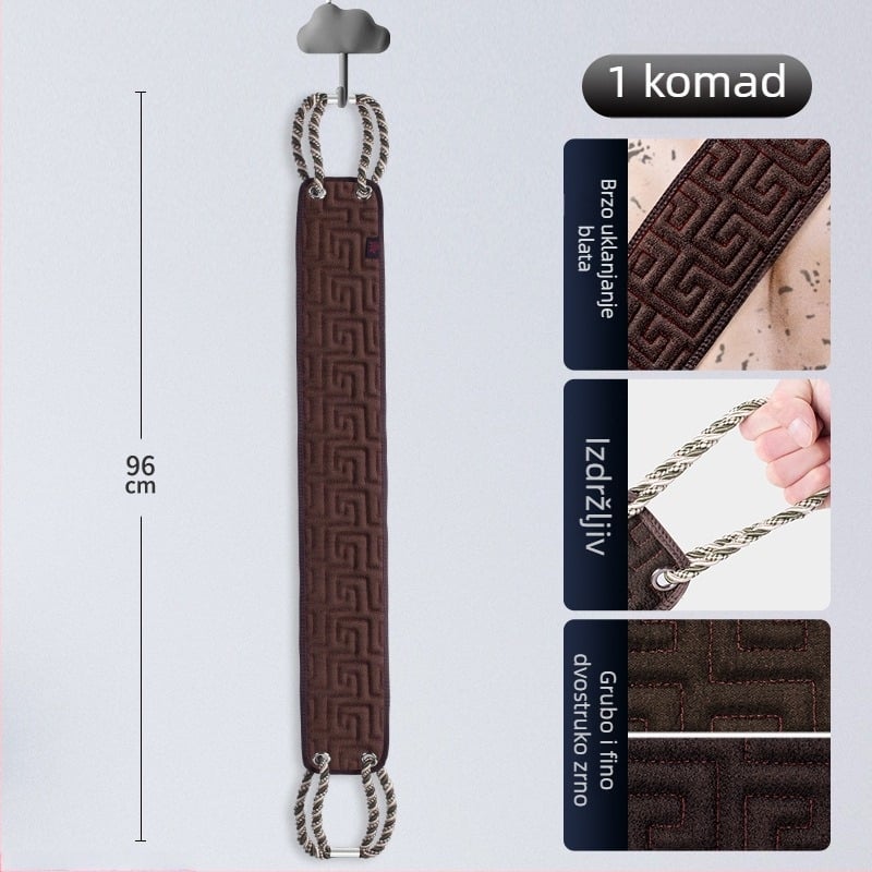 Muški exfolirajući ručnik za kupanje i četka za leđa, duga traka s grubom teksturom, za kućnu upotrebu