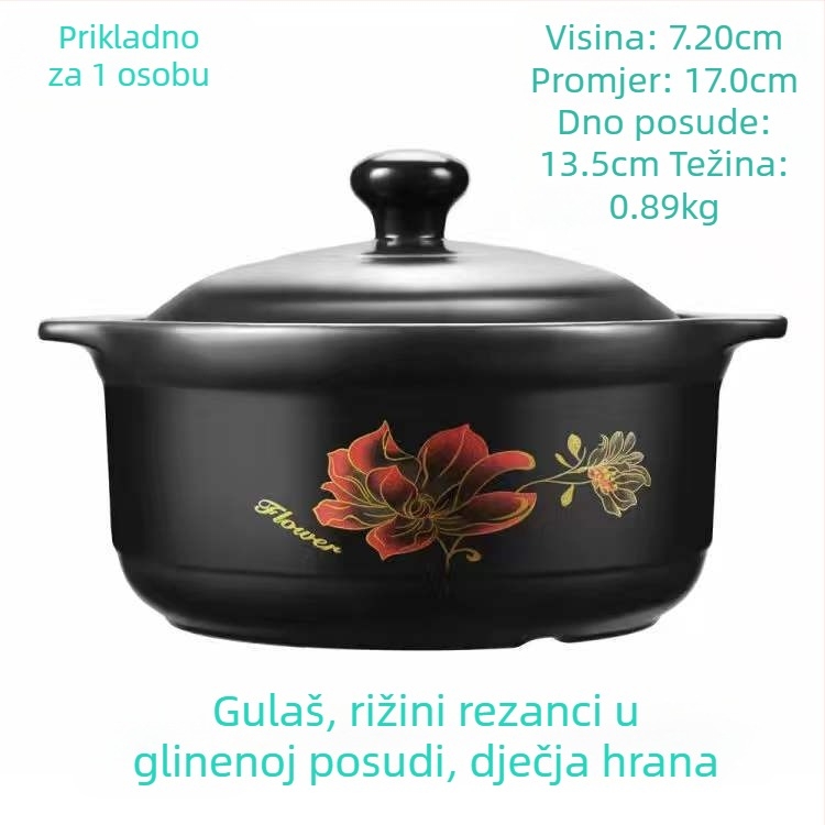 Nova keramička posuda za kuhanje na otvorenom plamenu, otporna na visoke temperature, lonac za juhu velikog kapaciteta