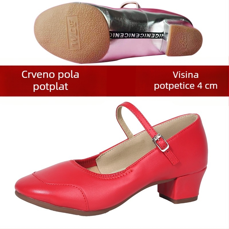 Ženske plesne cipele s mekanim podom, nove za sve sezone, srednji potpetice kvadratnog stila, cipele za nastavni trening, mornarski društveni ples