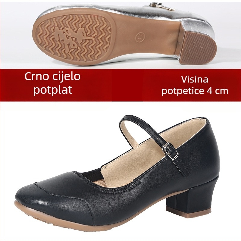 Ženske plesne cipele s mekanim podom, nove za sve sezone, srednji potpetice kvadratnog stila, cipele za nastavni trening, mornarski društveni ples