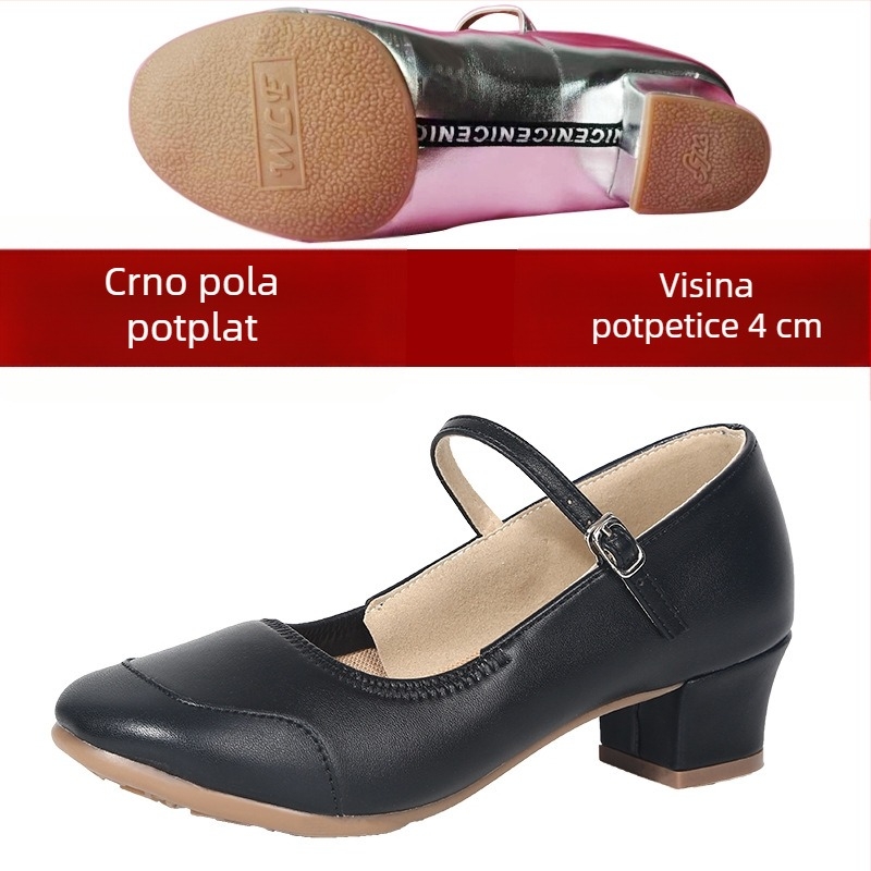 Ženske plesne cipele s mekanim podom, nove za sve sezone, srednji potpetice kvadratnog stila, cipele za nastavni trening, mornarski društveni ples