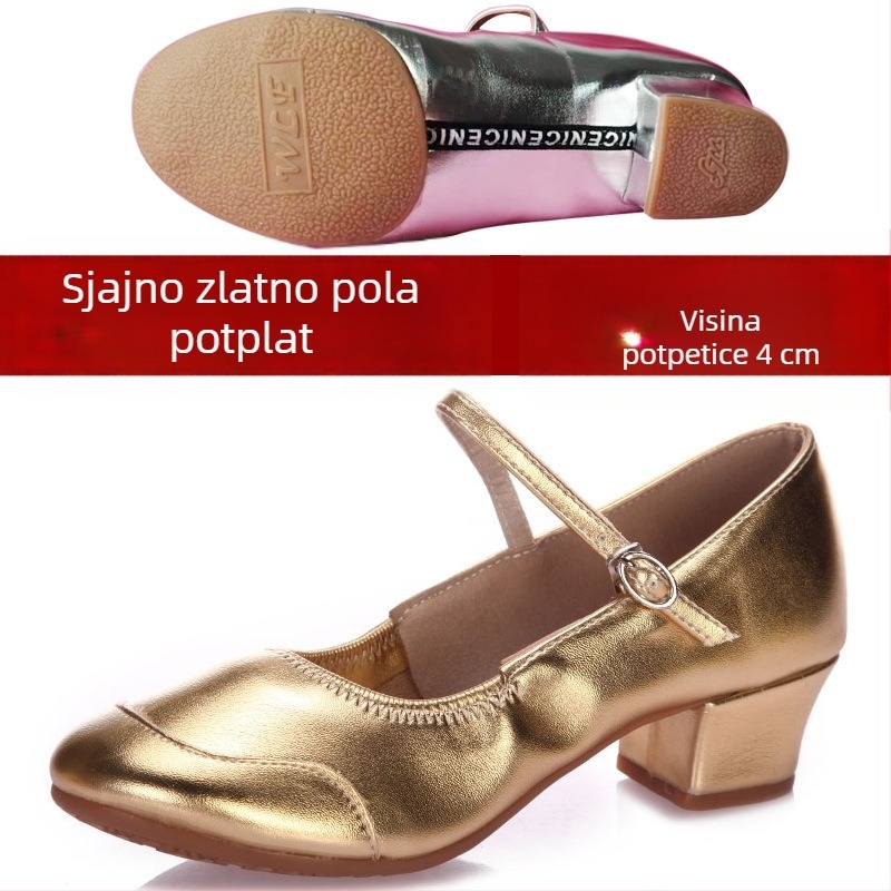 Ženske plesne cipele s mekanim podom, nove za sve sezone, srednji potpetice kvadratnog stila, cipele za nastavni trening, mornarski društveni ples