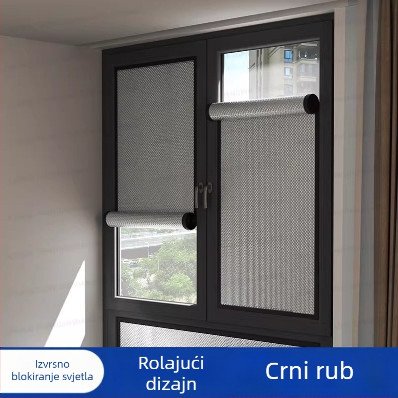 Folia za zaštitu od sunca i toplinsku izolaciju za staklene prozore s Velcro trakom za sjenilicu