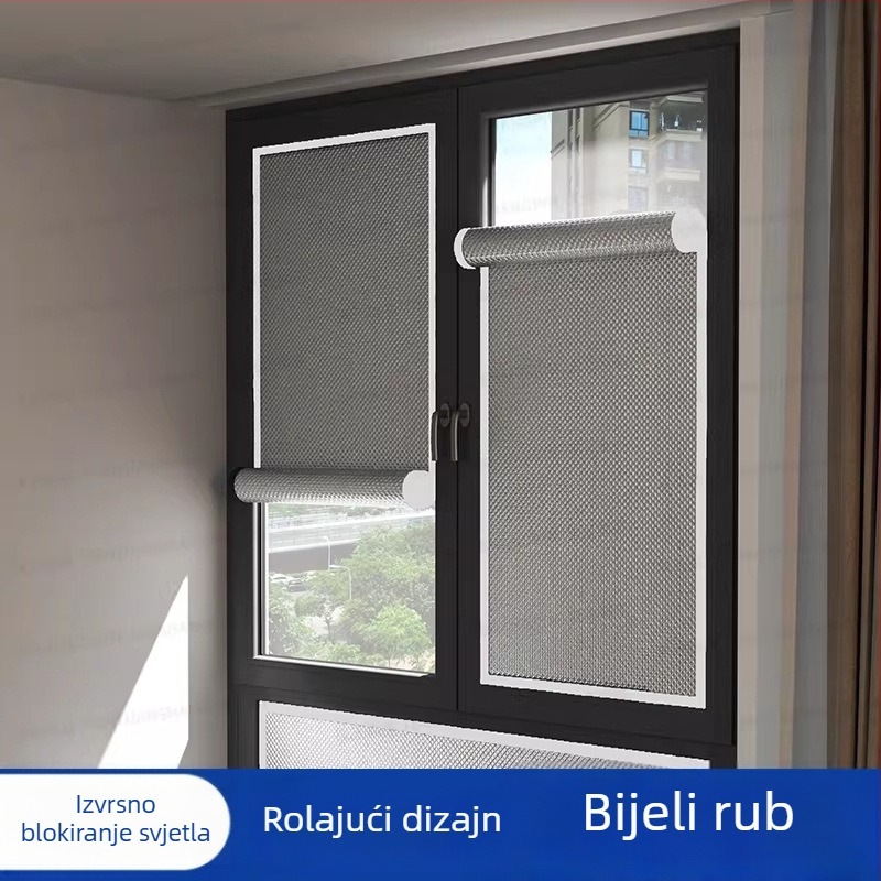 Folia za zaštitu od sunca i toplinsku izolaciju za staklene prozore s Velcro trakom za sjenilicu