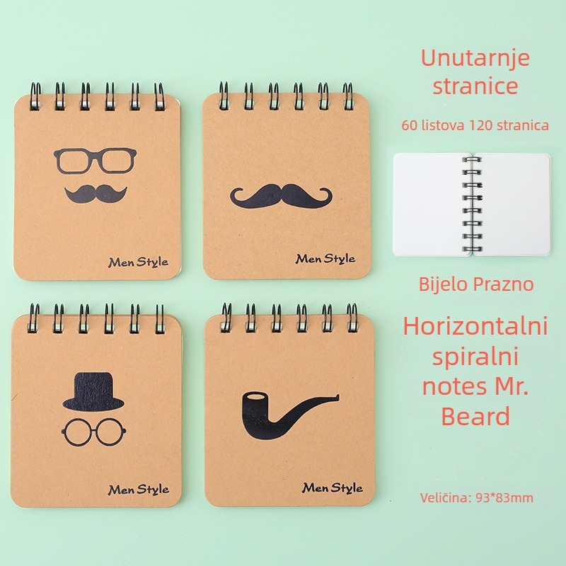 MOYL A426 Mini bilježnica s kožnim omotom, 70 stranica, veličina 8,4 × 9,5 cm, papir 49 g/m², školski pribor