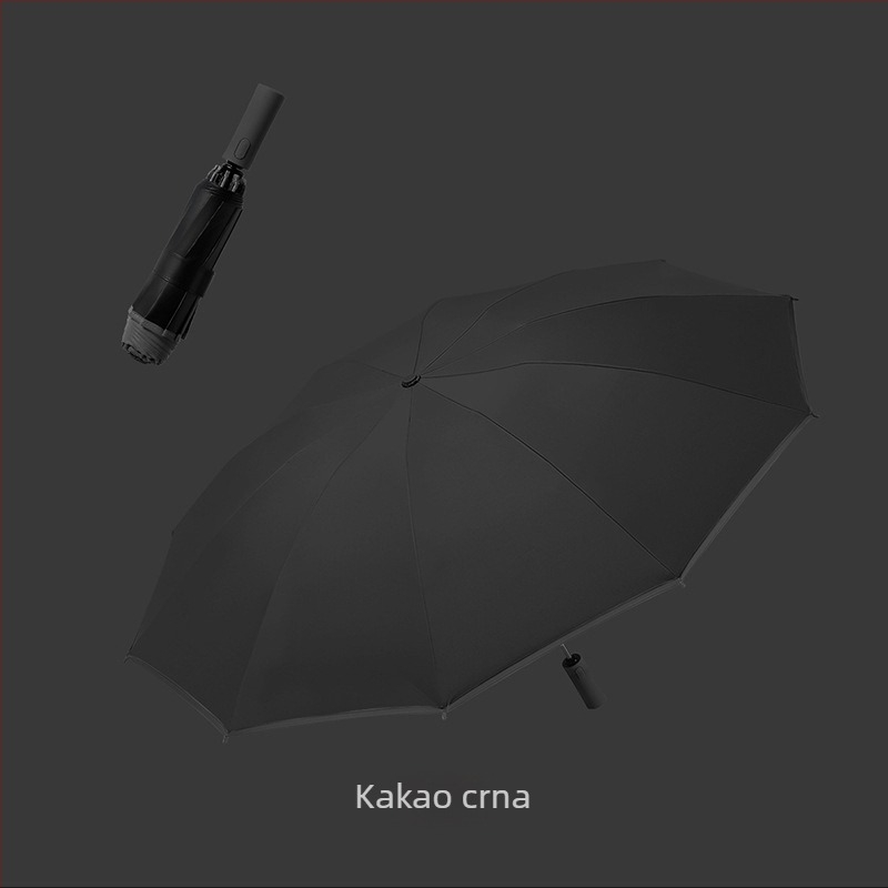 Inverzivni kišobran s 10 rebara, 3-dijelni dizajn, UV zaštita, prilagođeno printanje logotipa, obojena drška