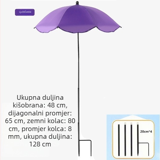 Morass 8-ramenski vanjski kišobran bez drške za bonsaie i posude, poliester 210T, metalni okvir, ručno otvaranje i zatvaranje