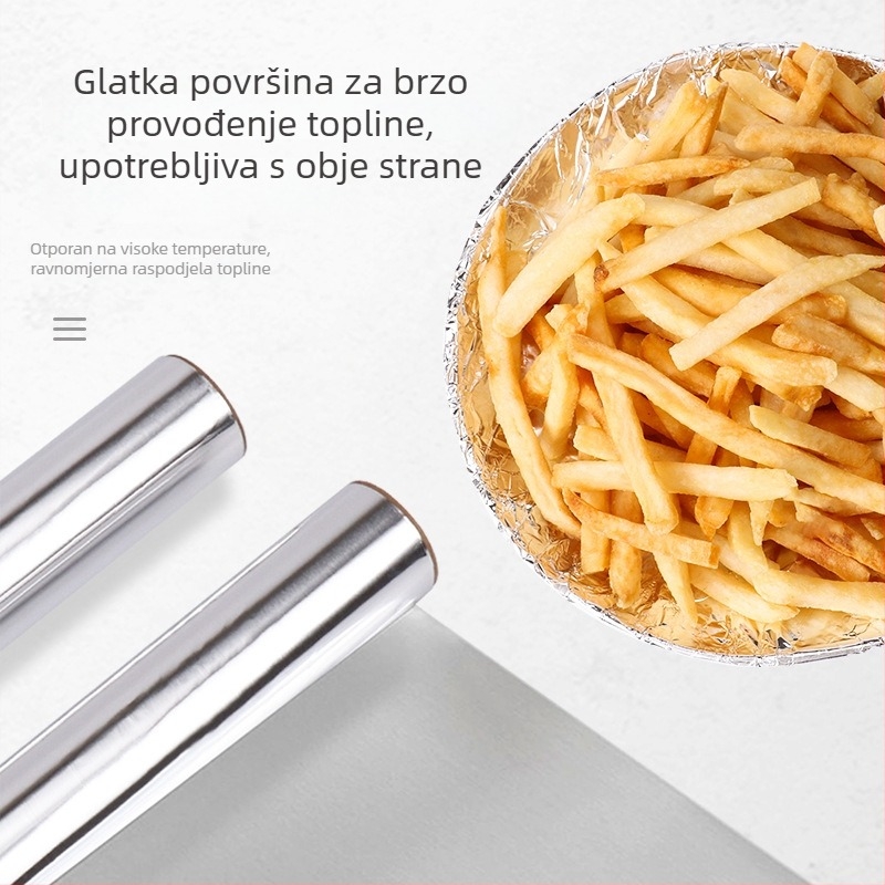 Klinley aluminijska folija u kutiji – kućna upotreba za roštilj, pečenje, tepsiju, aluminijska folija, papir za zračnu fritu