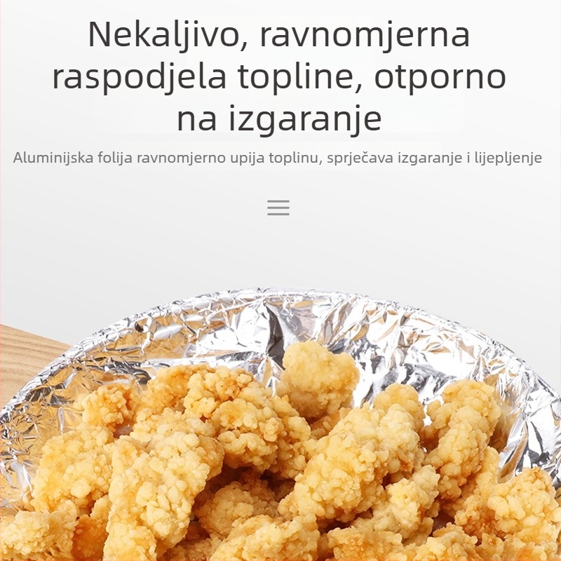 Klinley aluminijska folija u kutiji – kućna upotreba za roštilj, pečenje, tepsiju, aluminijska folija, papir za zračnu fritu