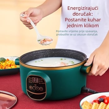 Električni wok i lonac, integrirana dvostruka namjena, 2-3 L, 801-1000 W, pametan LCD, tajmer, kontrola temperature, zaštita od sušenja, promjer 22-28 cm