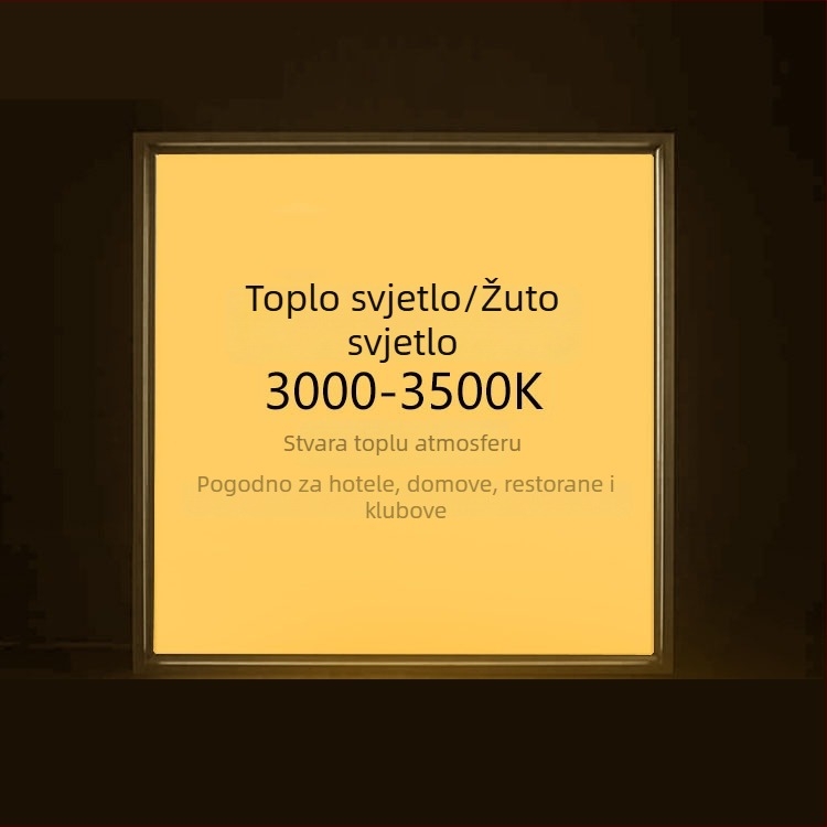 Integrirani stropni LED panel 600×600, plosnati LED panel s rešetkom 60×60, ploča od mineralne vate i gipsa, inženjersko panel osvjetljenja 595