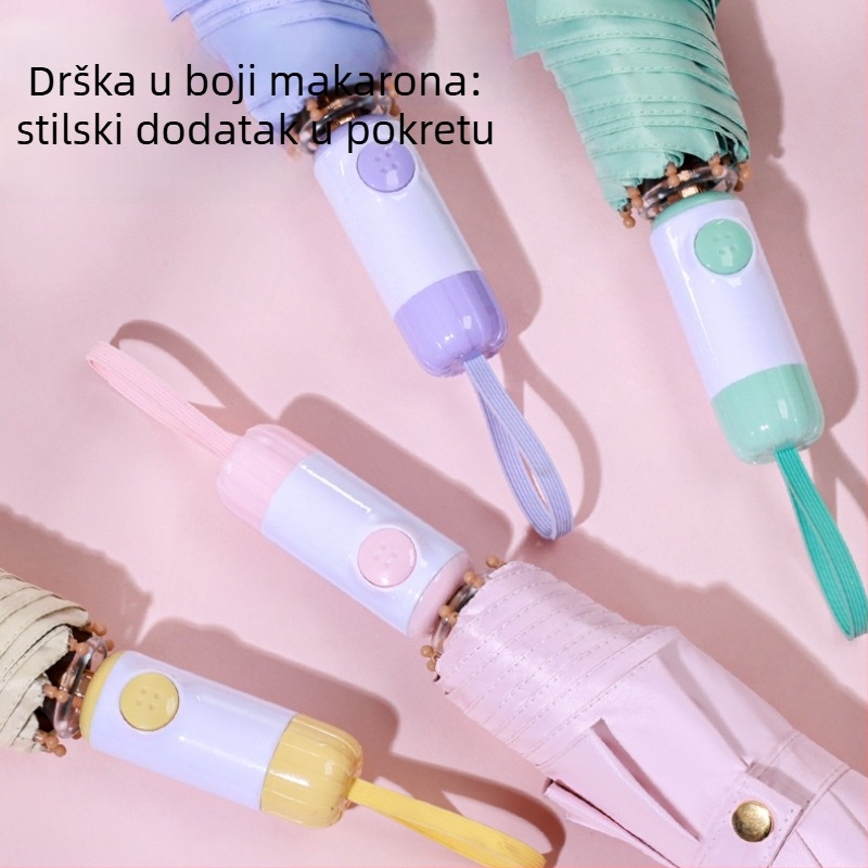 Osmoribni automatski kišobran za sunce i kišu, sklopivi, vinil UV zaštita, spreman za logo, poslovni poklon