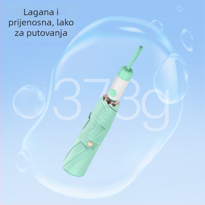 Osmoribni automatski kišobran za sunce i kišu, sklopivi, vinil UV zaštita, spreman za logo, poslovni poklon