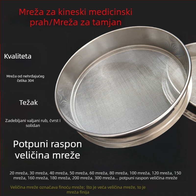 Nehrđajući čelično sito za prah i brašno, ultrafina mreža za prah Panax notoginseng