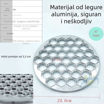 Unaprijeđena aluminijska forma za knedle s 37 rupa za istovremenu izradu više knedli kod kuće