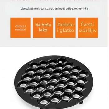 Unaprijeđena aluminijska forma za knedle s 37 rupa za istovremenu izradu više knedli kod kuće