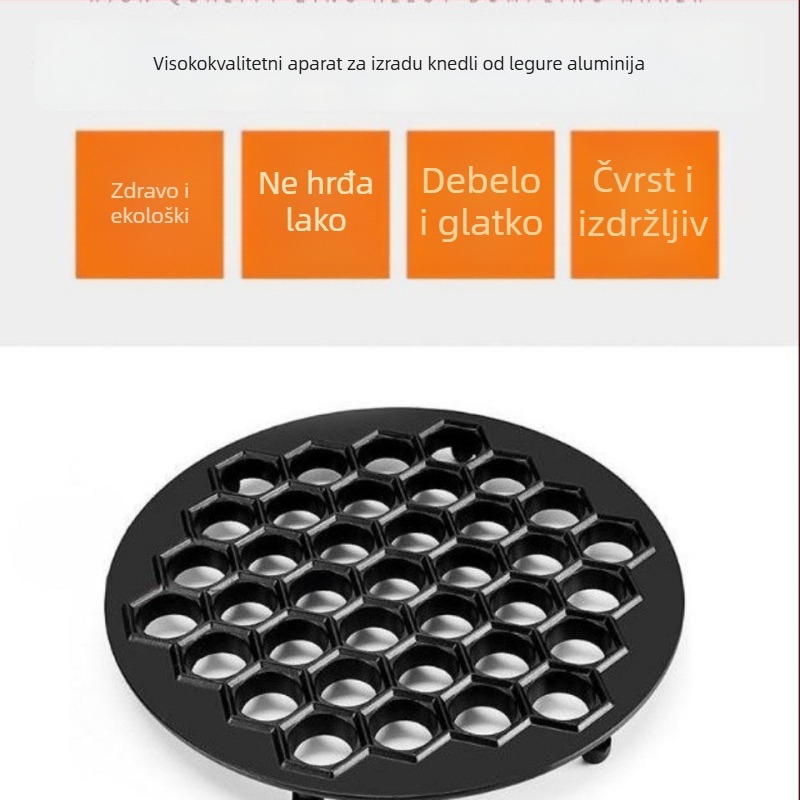 Unaprijeđena aluminijska forma za knedle s 37 rupa za istovremenu izradu više knedli kod kuće