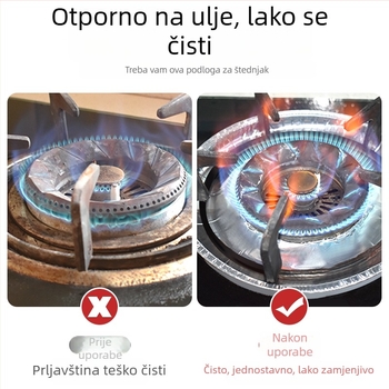 Zaštitna podloga od aluminijske folije za plinsku kuhalu, kružna, otporna na masnoće, kuhinjska zaštitna podloga