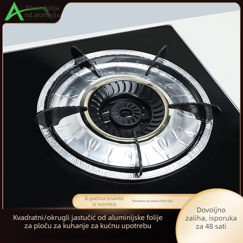 Zaštitna podloga od aluminijske folije za plinsku kuhalu, kružna, otporna na masnoće, kuhinjska zaštitna podloga