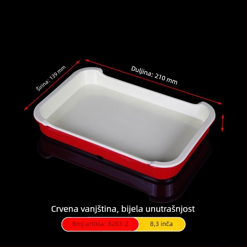 Melamin kvadratne pločice, veličine 15–19 cm, moderni minimalistički dizajn, podglazurna dekoracija, pogodne za restorane i hotele, tisak logotipa i prilagodba dostupni