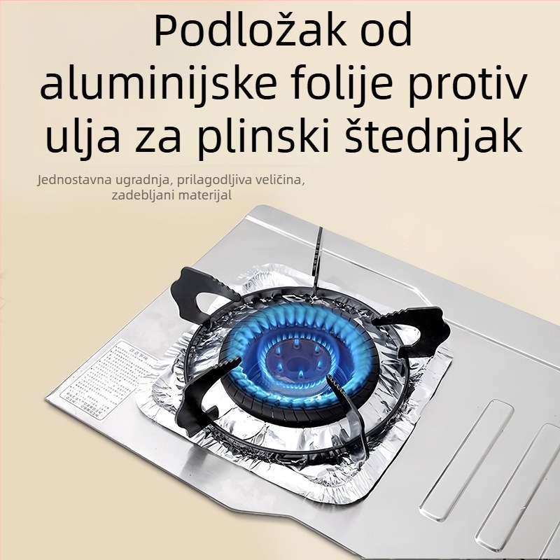 Tanjur od aluminijskog folije za plinsku ploču – okrugli i pravokutni, otporni na masnoću, za čišćenje kuhinje