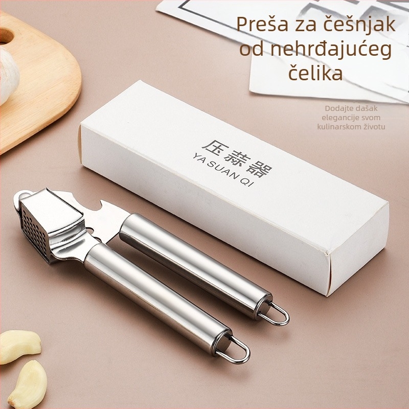 Nehrđajući čelik – presa za češnjak – višenamjenski kuhinjski alat za presiranje i zgnječenje češnjaka