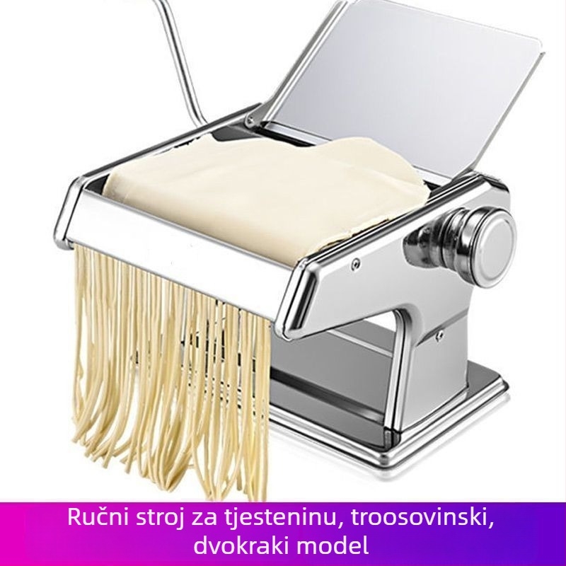 Ručni valjak od nehrđajućeg čelika za tijesto i rezač za tjesteninu s dvije oštrice, za listove za dumplings i wonton