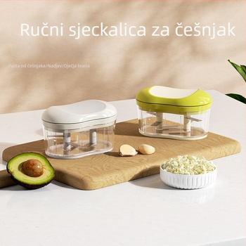 Ručna presa za češnjak i mljevnica za češnjak, kompaktni kućni uređaj za mljevenje i sjeckanje češnjaka